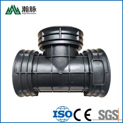 China Double Wall HDPE Pipe Fittings 90 Degree Elbow Corrugated Pipe Tee for sale