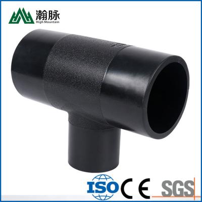 China Hot Melt HDPE Pipe Fittings 75 90 110 125 160 200mm HDPE Reducing Tee for sale