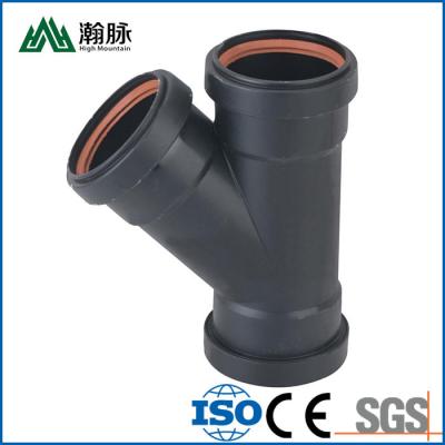 China Flexible Socket HDPE Irrigation Pipe Fittings Oblique 45 Degree Tee Pipe Fitting for sale