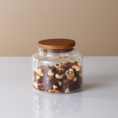 China Wholesale Custom Clear Multi Storage Canisters Food Nut Kitchen Jars Mason Jars Mason Capacity Supplier Glass Jar With Bamboo Lid for sale