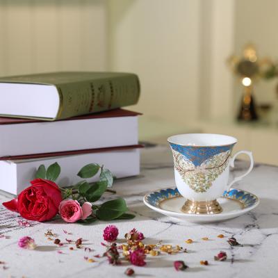 China Amber High Viable Selling Mix Color Porcelain Coffee Cup With Aluminum Bottom And Porcelain Saucer for sale