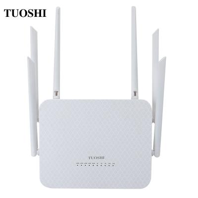 China TUOSHI home open 1200Mbps wireless wifi OEM 6antenna 4g dual band router with sim card for sale