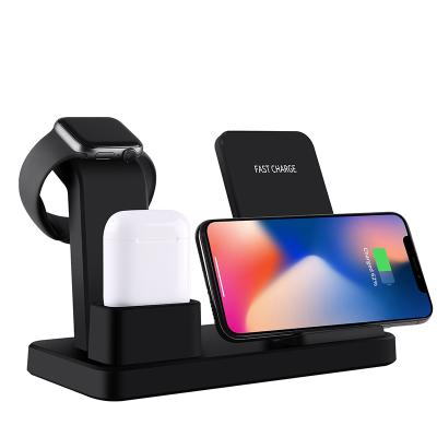 China Universal Mobile Smart Watch Multiple 3 In 1 Wireless Charger Station For Phone Airpod Watch for sale