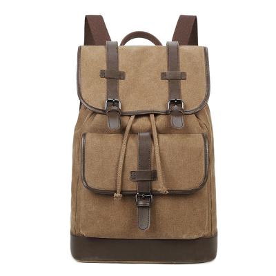 China Sporty chic yellow desert utility backpack school logo canvas fashion customized traveling shoulder bag for sale