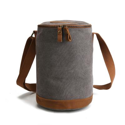 China Fashion Personalized Customization Canvas Body Bag Men Cylindrical Cross Sling Bag For Traveling for sale