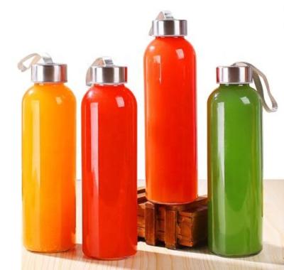 China 300ml 500ml Beverage Promotion Portable Cylinder Glass Bottle For Juice for sale