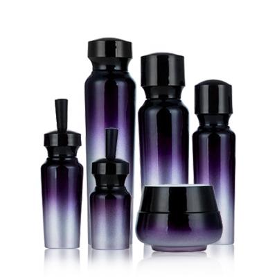 China Perfume fancy design glass jar for face cream with lotion pump and spray for face cream cosmetic packaging for sale