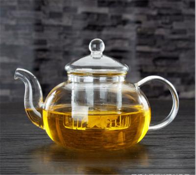 China WITH LID hot sale new product heat tempered blooming glass teapot with Infuser 600ml 800ml for sale