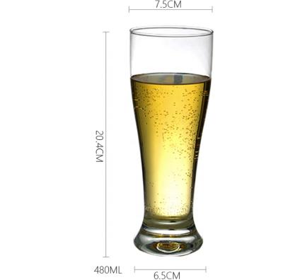 China Hot Seller Normal Size 480ml Viable High 16oz Beer Glass With 2 Different Sizes for sale