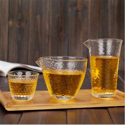 China 70ml 215ml 200ml Hammer Pattern Glass Cup Green Tea Viable Handmade Household Large Juice Cup for sale