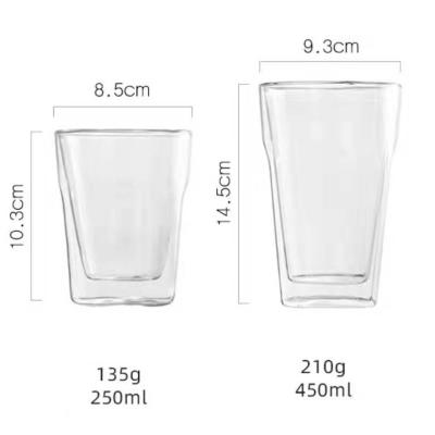 China 2020 Sustainable High Borosilicate Double Wall High Quality Drinking Glasses For Water Beverage And Coffee for sale