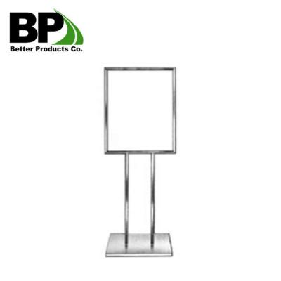 China Durable Square Metal Iron Temporary Angle Business Sign Holder Frame Stand for sale