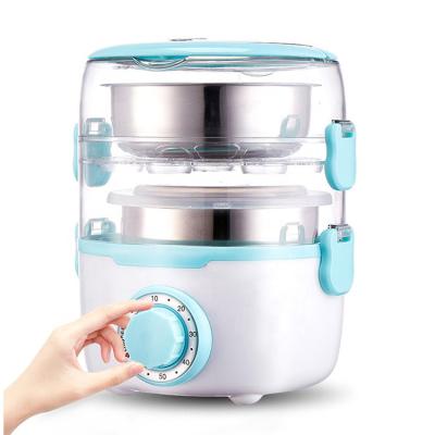 China New 220V Stainless Steel Bento Lunch Box Multifunctional Portable Mini Portable Portable Electric Heater Mini Automatic Food Heater for sale