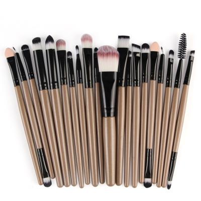 China Hot Sale Professional Vegan Makeup Brush Set 20pcs Synthetic Hair Black Olive Make Up Brushes for sale