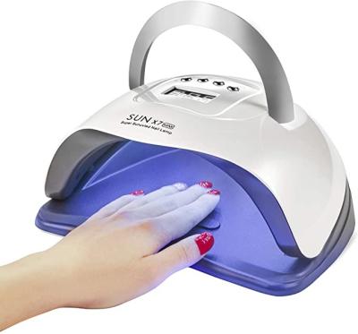 China 150W UV Lamp With 57 LED Beads 150W LED Nail Lamp 57 UV Light Double Roll Nail Dryer With 4 Timer Handle Portable Nail Curing Lamp for sale