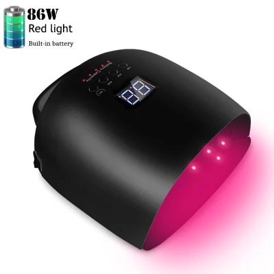 China 86W UV Lamp with 52 Beads 2022 New High Power 86W LED UV Cordless Gel Polishing Dryer for Red Light is Rechargeable Battery Nail Lamp for sale