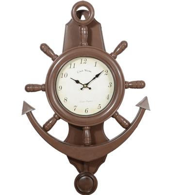 China Large Rudder and Anchor Wall Clock Pendulum Clock 55.5*39.5*6.5CM for sale