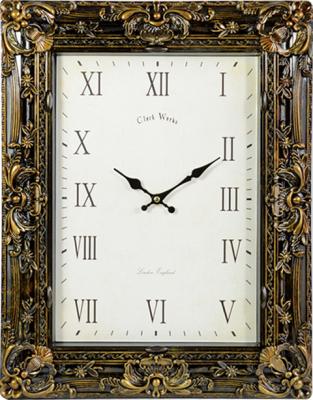 China Old style rectangular pattern cut out clock 49.8*39.2*5CM for sale