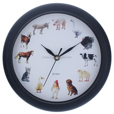 China Healthy Plastic+Glass Farm Animal Wall Clock for sale