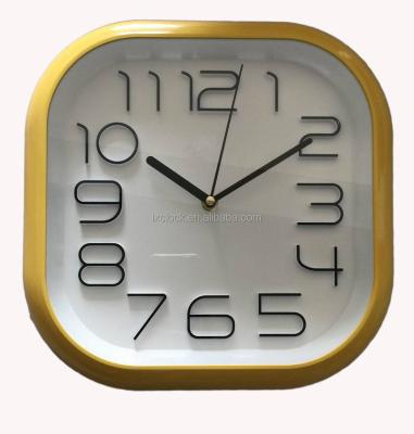 China Home Decorate Square Type Number Wall Clock 3d Clock LX-6090 for sale