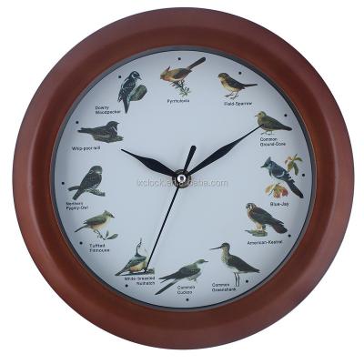 China Plastic+Glass Sound Bird Wall Clock With Custom Dial Printing for sale