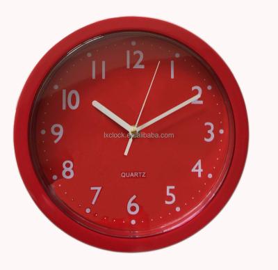 China Home Decoration 10 Inch Red Frame Promotional Clock for sale