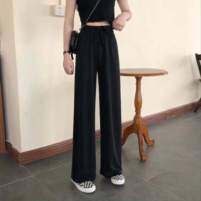 China Women's Wide Leg Pants Straight Wiping 2021 Summer Color High Waist Loose Elastic Sheer QUICK DRY High Waist Pants for sale