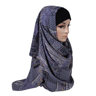 China New Europe/America/Middle East 2021 Fashion Silk Print Casual Scarf Lady Soft Long Shawls Wraps Head Scarf Women Hijabs for sale