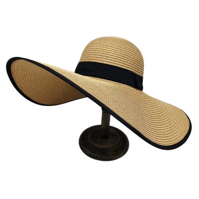 China Eco-Friendly Raw Material And Breathable Wide Brim Straw Hat Summer Unique Fashion Roll Up Foldable Beach Floppy Hats for sale