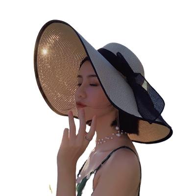 China 2021 New Fashion Raw Material Sale Brim Straw Hat Wide Brim Breathable Warm Summer Roll Up Eco-Friendly Foldable Floppy Hats Beach for sale