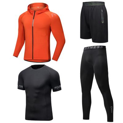 China 2021 New Anti-wrinkle and comfortable four-piece leisure outdoor running men's sports suit for sale