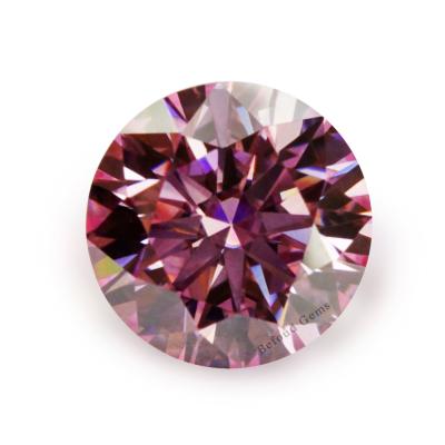 China Fire Pink Clarity Moissanite VVS Color Set Or Loose Stones 6mm Round Brilliant Cut Moissanite for sale