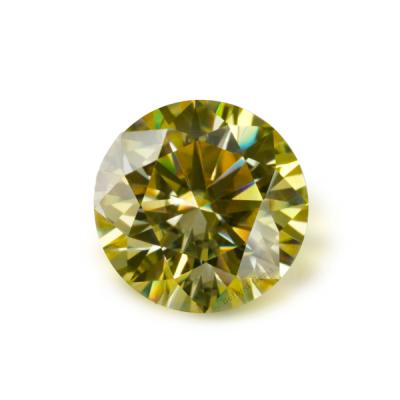 China Lab Grown Fire DEF Moissanite Color VVS Color Play or Clarity Round Cut 6.0 Yellow Color Brilliant Moissanite Stones Loose For Jewelry Making for sale