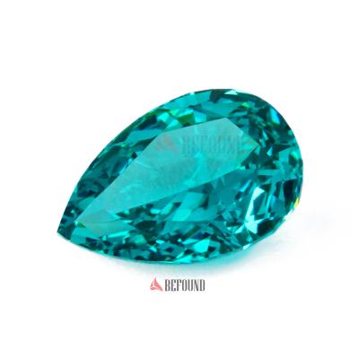 China Color Play Or High Carbon Fire Synthetic Diamond Ice Flower Cut Blue Paraiba Zircon CZ Gemstone for sale