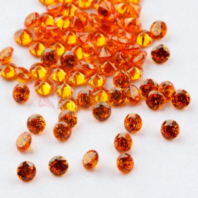 China Small Size Fire Zircon 0.9-3.0mm Color Play Or Round Shape 5A Grade Light Orange Zircon Color for sale