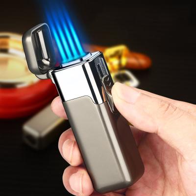 China One minimalist four lighter inflatable satraight fire gas cigar jet lighter for sale