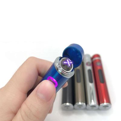 China Minimalist Portable Mini Dual Electronic Lighter Portable Cigarette Lighter With Battery Indicator USB Lighter Arc for sale