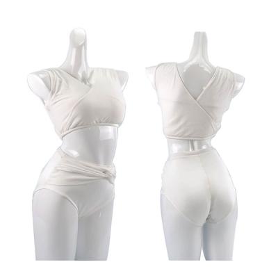 China Top& Hot Selling Hot Selling Bottom Mid Waist White Nylon Mesh Material Ladies Sweet Pants Plus Size Sexy Pole Dance Wear for sale