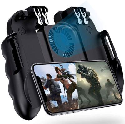 China 4 Trigger Mobile Game Controller with Fan for PUBG / Call of Duty / Fotnite [6 Finger Operation] H9 for sale