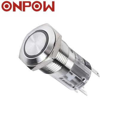 China ONPOW Round Head Push Button Switch 16mm (LAS1-AGQ16-11E/B/12V/S/IP65) CE, RoHS LAS1-AGQ-E for sale