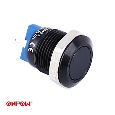 China PA ONPOW 12mm mini push button switch waterproof used outside or near water, long electrical life for sale