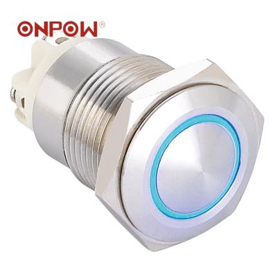 China ONPOW GQ16B-10E/L/B/12V/S stainless steel metal push button switch/screw terminal (CE, ROHS) for sale