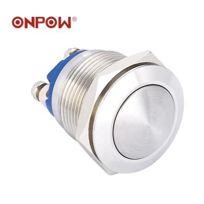 China ONPOW 19mm Stainless Steel Arched Head Contact Momentary Push Button Switch (GQ19B-10/S) (Diameter 19mm) (CE, CCC, ROHS, REECH) for sale