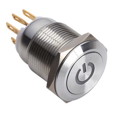 China ONPOW 19mm spst momentary push button switch LAS1GQ-11DT/S LAS1GQ-11DT/S for sale