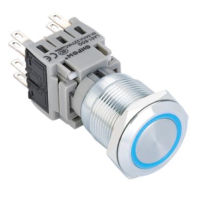 China LAS1-BGQ Ring Illuminated Maintained Switch, Metal Illuminated Push Button Switch, Latch Illuminated Metal Switch LAS1-BGQ-E for sale