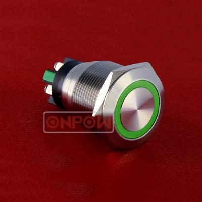 China ONPOW GQ22L-11E/G/12V/S Stainless Steel Metal Push Button Switch for sale