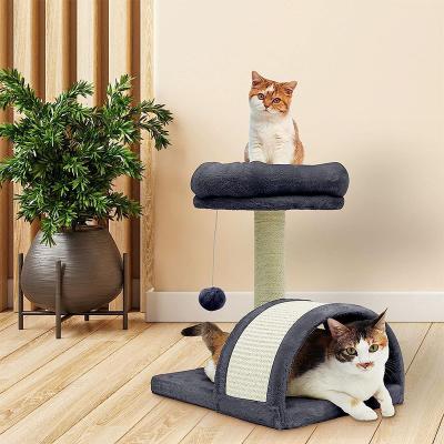 China Modern Wooden Tower Stocked Scratcher Cat Climbing Frame Tree House Play Furniture Large For Wholesale for sale