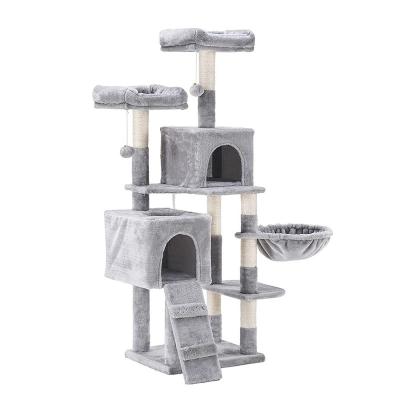 China 2023 Pet Climbing Frame Toy Furniture Luxury Cat Tree House Tower Stocked For Kittens And Adult Cats for sale