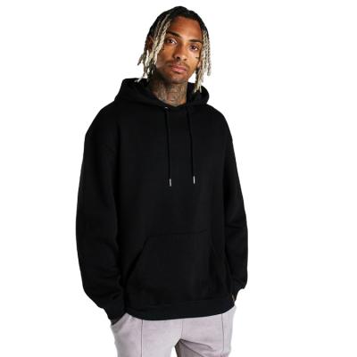 China Anti-wrinkle OEM Men's Clothing Fleece Hoodie Solid Color Polyester Cotton Men's Pullover Oversized Hoodies for sale