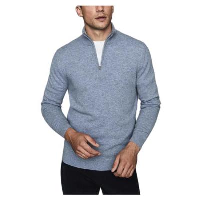 China Custom Stylish Anti-pilling Knit Warm Casual Mens Half Zipper Cashmere Sweater for sale